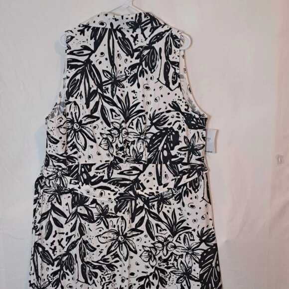 Anthropologie Kindred Womens‎ Plus 3X White/Black Floral Button Up Dress Belth - Picture 5 of 15
